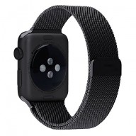 Apple Watch Band, Penom Fully Magnetic Closure Clasp Mesh Loop Milanese Stainless Steel Bracelet Strap for Apple iWatch Sport & Edition 42mm – Black