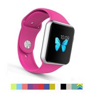 Apple Watch Band – Generic Soft Silicone Sport Style Replacement iWatch Strap for 38mm Apple Watch Models (Barbie Pink)