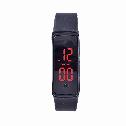 WOPS® Fashion LED Watch Novelty Sports Silicone Digital Bracelet Black With Very Creative Plastic Band
