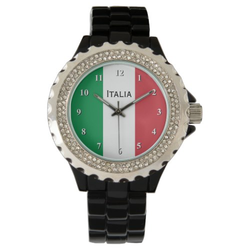 Italian flag wrist watch for men and women