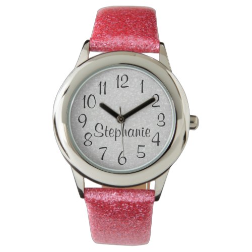 Personalized Glitter-Look Wristwatch