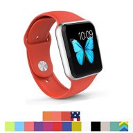 Apple Watch Band – WantsMall Soft Silicone Sport Style Replacement iWatch Strap for 38mm Apple Watch Models(orange)