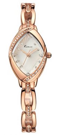 Voeons Women’s Luxury Rhinestone Watchcase Rose Gold Steel Bracelet Watch