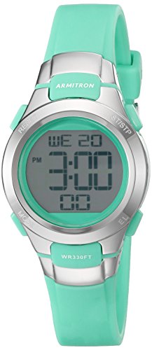 Armitron Sport Women’s 45/7012TEL Digital Chronograph Teal Resin Strap Watch