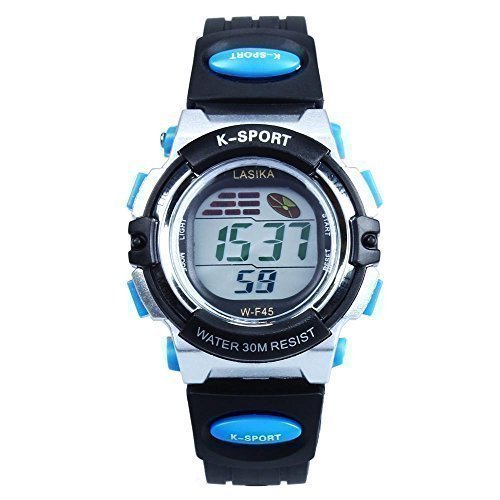 Hiwatch Kids LED Digital Sports Watch Toddler Alarm Stopwatch Wristwatch Boys Girls Blue