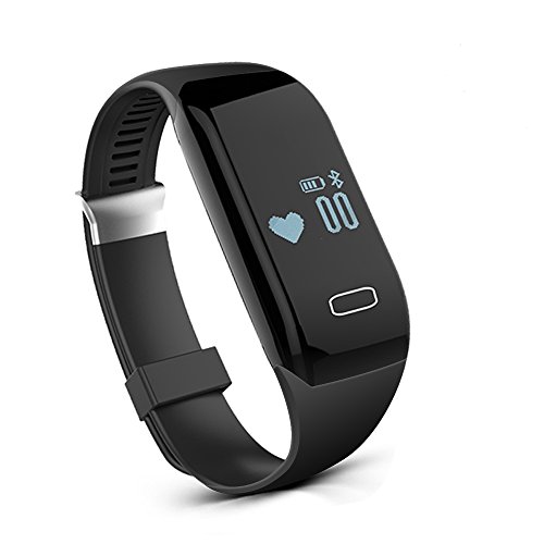 Fitness Watch, Heart Rate Monitor Tracker, Pedometer Bluetooth Sports Bracelet Activity Waterproof Tracker with Steps Counter for Android iOS Smartphone