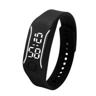 Creazy® Fashion LED Sports Running Watch Date Rubber Bracelet Digital Wrist Watch (Black)