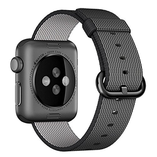 Apple Watch band, Oitom® Woven Nylon Watch Band Strap (Black, Apple Watch 38mm)