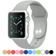 Apple Watch Band,Goodidus Soft Silicone Fitness Replacement Sport Band for Apple Watch L Size(Dark grey 38MM)