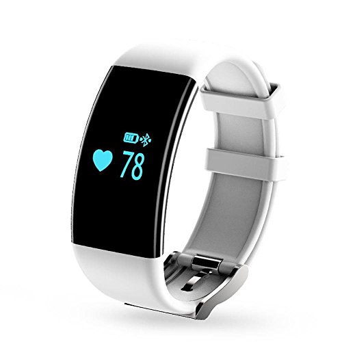 AFyou Waterproof Heart Rate Sport Smart Watch Bracelet for Iphone IOS Android Samsung LG Smartphones (DFit-White)