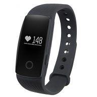 GearBest Sports Smart Bracelet with Heart Rate Monitor Remote Camera Water-resistant (Black)