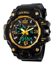 SKMEI Men’s Analog Digital Multifunctional Sport Dual Time Wrist Watch Gold SK1155B