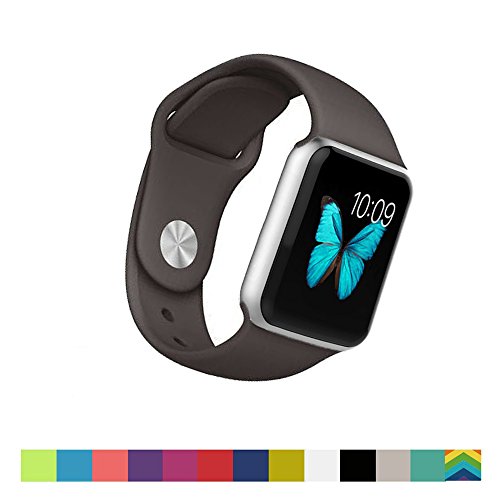 Apple Watch Band – WantsMall Soft Silicone Sport Style Replacement iWatch Strap for 38mm Apple Watch Models (Caramel)