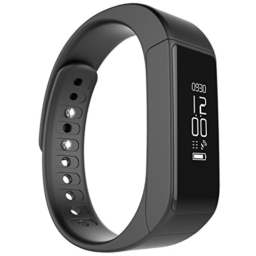 Juboury Wireless Activity Fitness Tracker Smart Band Bluetooth Pedometer Sports Bracelet with Sleep Monitor Calories Consumption (Drak-black)