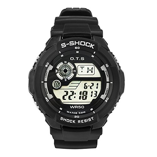 PALADA Boys Kids T6922G Sports Digital Waterproof Watches with 7 Colors LED Backlight