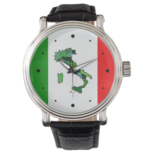 Map of Italy and Italian Flag Watch