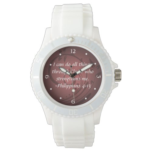 Philippians 4:13 Christian Bible Verse Wristwatch