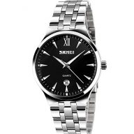 Men’s Unique Analog Quartz Waterproof Business Casual Stainless Steel Band Dress Wrist Roman Numeral Watch, Classic Calendar Date Window – Black