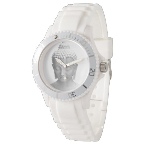 Buddha white wrist watch