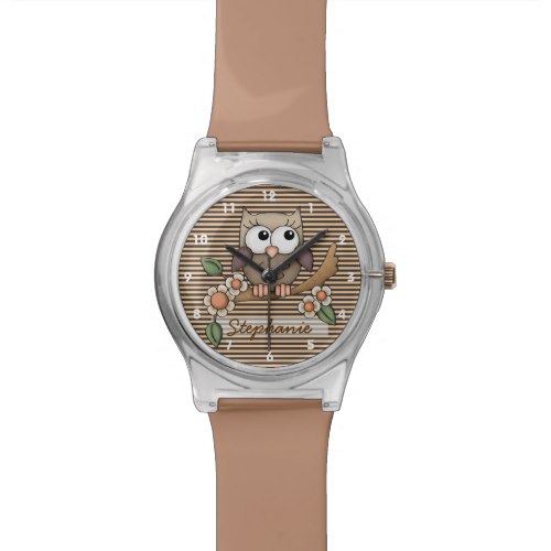 Personalized Brown Owl Watch