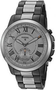 Fossil Q Grant Gen 2 Hybrid Smartwatch Black and Smoke-Tone Stainless Steel FTW1139