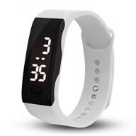 Malltop LED Watch, Unisex Rubber Bracelet White LED Digital Display Sports Wrist Gift Watch