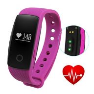 GBlife Sports Smart Bracelet with Heart Rate Monitor Remote Camera Fitness Tracker Watch (Purple)