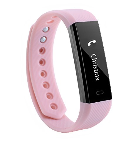 Fitness Tracker NewYouDirect Smart Watch Activity Tracker Pedometer Sweatproof Sports Bracelet with Sleep Monitor Calorie/Step Counter Bluetooth 4.1 for Android IOS(Pink)