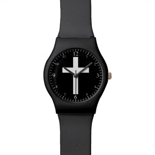 Christian White Cross Watches