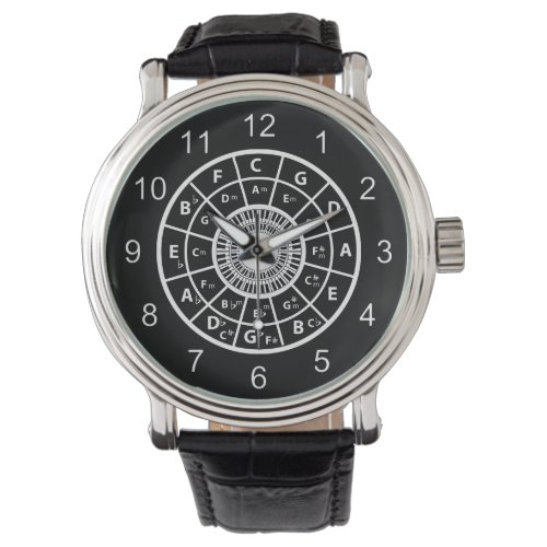 Designer music circle of fifths watches