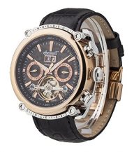 Ingersoll Men’s IN6909RBK “Las Vegas” Stainless Steel Watch with Black Leather Band