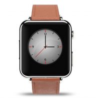 Bluetooth Leather strap SMART WATCH SIM Slot Camera silver Case For Android phones