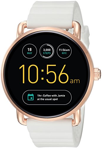Fossil Q Wander Gen 2 Touchscreen White Silicone Rose Gold Tone Smartwatch