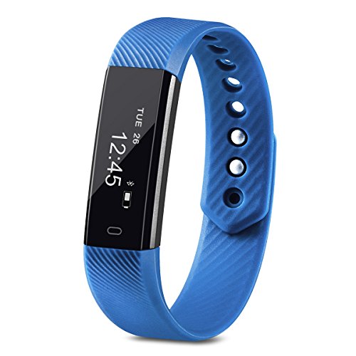 Fitness Tracker, Homogo Smart Band Activity Health Tracker with Slim Touch Screen for Step Distance Calories track, Sleep monitor, pedometer and more (Blue)
