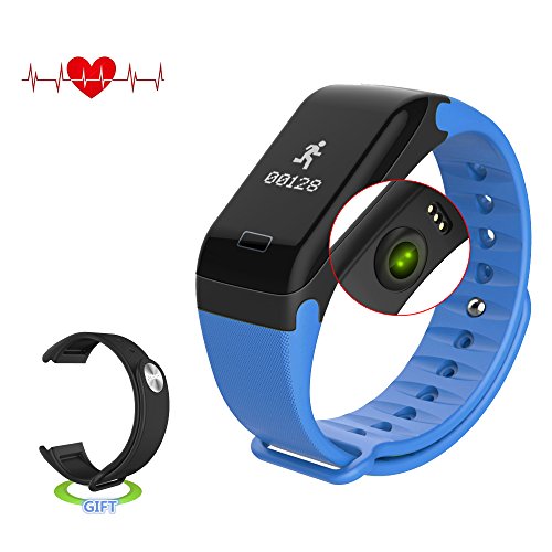 Antimi Fitness Tracker,Smart Watch IP67 waterproof Sweatproof Smart Band with Sleep Heart Rate Blood pressure monitoring blood oxygen monitoring Monitor Pedometer Sport Bracelet for Android ios Blue