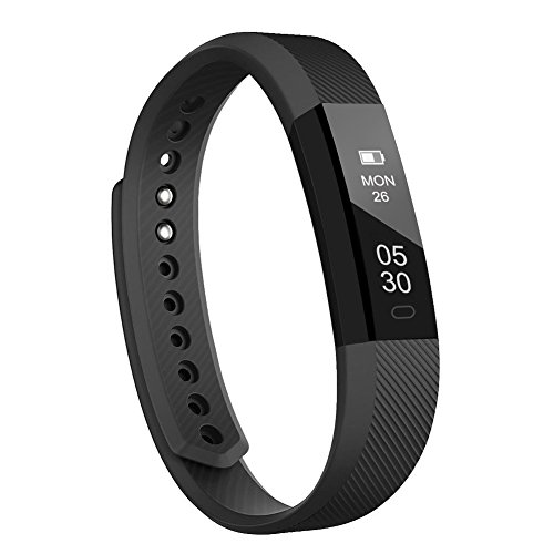 Fitness tracker, LINTELEK Smart Fitness Wrist Band with Step Tracker Calorie Counter Sleep Pedometer Activity Tracker Touch Screen Smart Bracelet for iPhone Android Smartphone