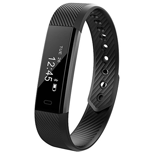 Fitness Trackers MRS LONG YG3 Activity Tracker Bracelet Wristband HR Pedometer Wireless Bluetooth 4.0 Steps Distance Sleep Calorie Swipe Touch Screen Call Message Reminder for Android and iOS (Black)