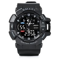 PALADA Men’s Digital Analog Sport Wrist Watch Dual Quartz Movement with Black Resin Band (Grey)