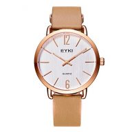 Women’s Classic Analog Business / Casual Watch, Luxury Light Brown Leather Band Wrist Watch with Rose Gold Case