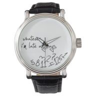 whatever, I'm late anyways – modern black &amp; white Wrist Watch