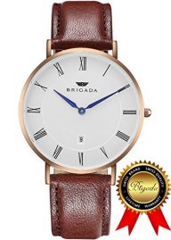 BRIGADA Swiss Watches Minimalist Waterproof Business Casual Quartz Watch for Men Women, Great Gift for Someone or Yourself