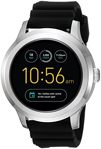 Fossil Q Founder Gen 2 Touchscreen Black Silicone Stainless Steel Smartwatch