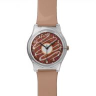 Chocolate Donut with Rainbow Sprinkles Wrist Watch