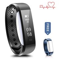 Fitness Tracker, Ronten R2-HR Heart Rate Activity Wristband Waterproof Bluetooth Smart Bracelet，Wireless Touch Screen Fitness Watch with Replacement Band for Android & IOS (Black+blue(strap))