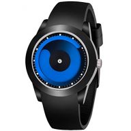 VIGOROSO Men’s Watch Stainless Steel Rubber Waterproof Quartz Sports Wrist Watch(Black&Blue)