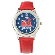 Fun kids named red blue train wrist watch