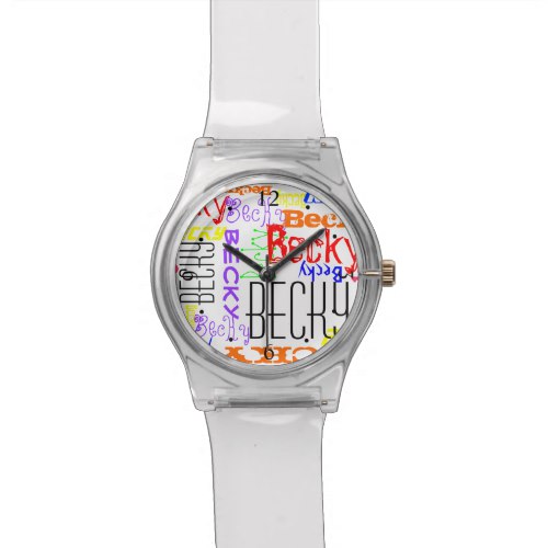 Personalized Custom Name Collage Colorful Wrist Watch