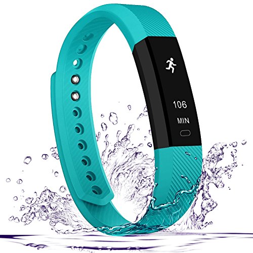 Fitness Tracker,Teslasz Bluetooth 4.0 Sleep Monitor Calorie Counter Pedometer Sport Activity Tracker for Android and IOS Smart Phone,Teal