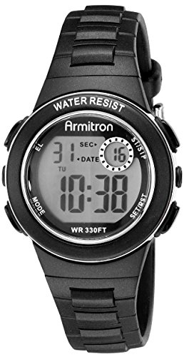 Armitron Sport Women’s 45/7046BLK Digital Chronograph Black Resin Strap Watch