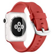 Apple Watch Sport Band 38mm, UMTELE Soft Silicone Replacement iWatch Bands Sport Strap with Buckle Clasp for Apple Watch Sport, Series 2, Series 1, Red